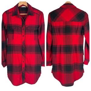 Athleta Red and Black Plaid Mini Dress